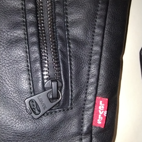 Men's Levi Leather Biker Jacket - Picture 2 of 10